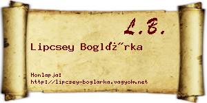 Lipcsey Boglárka névjegykártya