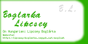 boglarka lipcsey business card